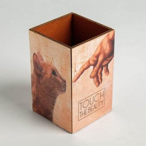 Органайзер для канцтоваров "Touch the beauty" рука и котик, 6,5х10,5 см