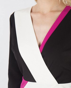 Платье жен. (002228) черно-бело-розовый