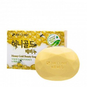 3 W Мыло кусковое, с медом "Honey Gold Beauty Soap", 120 гр