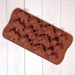 Форма силиконовая для шоколада &quot;Динозавры&quot; 20*10 см, 12 ячеек
