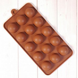 Форма силиконовая для шоколада "Полусфера" 20*10 см, 15 ячеек