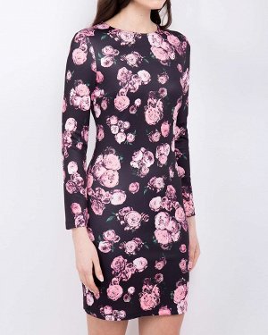 Платье жен. (002208) черно-розовый