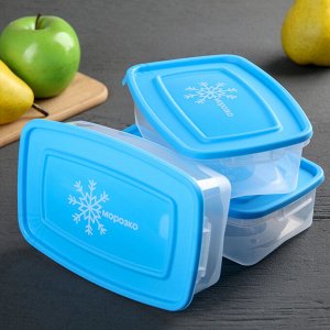 Набор контейнеров для замораживания продуктов 0,7 л "Морозко" 3 шт, цвет в ассортименте