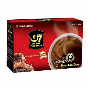 "Растворимый кофе  фирмы «TrungNguyen» Чёрный кофе «G7»  В 1 упаковке 15 пакетиков по 2 грамма. "