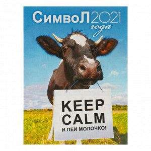 Календарь на магните, отрывной "Keep calm" 2021 год, 10х13 см