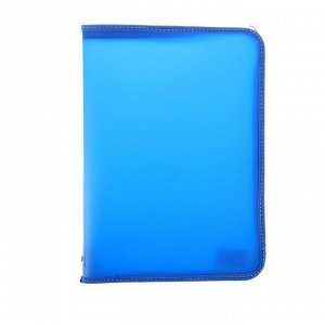 Папка пластиковая А4, молния вокруг, «Офис», цветная, текстура поверхности «песок», ПМ-А4-11, синяя