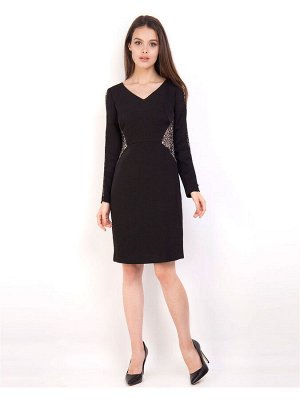 Платье жен. (002231) черно-бежевый