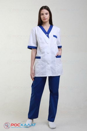 Женский медицинский костюм с отделкой, куртка и брюки