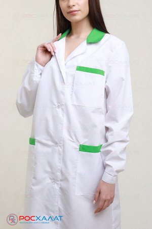 Женский медицинский халат с зеленой отделкой ТИСИ с ВО