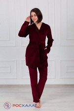 Женский костюм из велюра, брюки и халат