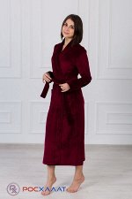 Женский велюровый халат с шалькой