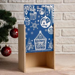 Ящик-пенал "Новогодняя сказка", 20х30х12 см, коробка с открывающейся крышкой, печать