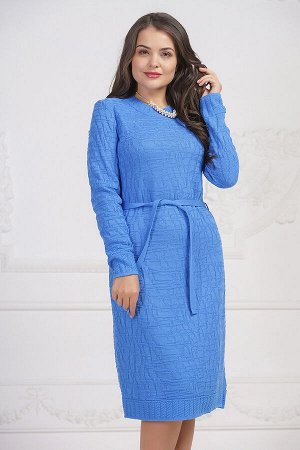 Платье вязаное 3370 К  Сине-голубой-