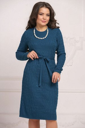 Платье вязаное 3370 К  Сине-зеленый