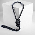 Бусы &quot;Переплетение&quot; кисточки, цвет антрацитовый, 80см