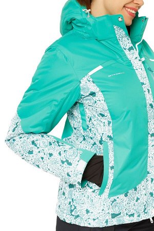 Куртка горнолыжная женская зеленого цвета 17122Z
