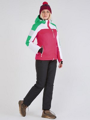 Женская зимняя горнолыжная куртка розового цвета 19601R