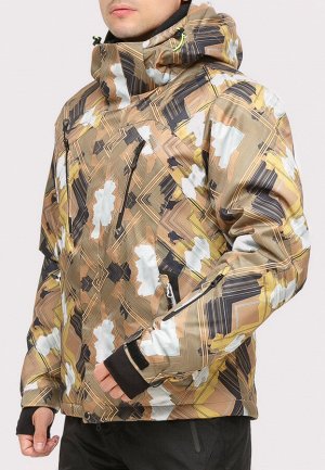 MTFORCE Куртка горнолыжная мужская коричневого цвета 18108K