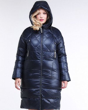 Женская зимняя классика куртка стеганная темно-синего цвета 105-918_23TS