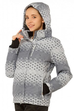 Женская зимняя горнолыжная куртка серого цвета 1786Sr