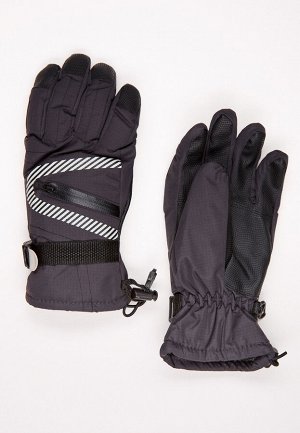 Подростковые для мальчика зимние горнолыжные перчатки черного цвета 317Ch