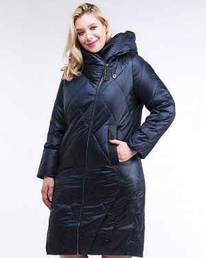 Женская зимняя классика куртка большого размера темно-фиолетового цвета 105-917_122TF