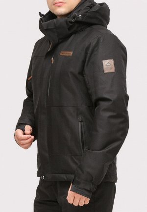 Мужская зимняя горнолыжная куртка черного цвета 1901Ch