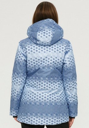 Женская зимняя горнолыжная куртка синего цвета 1803S