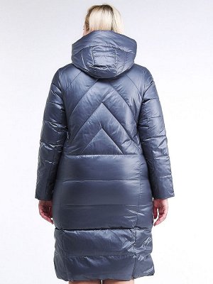 Женская зимняя классика куртка большого размера темно-серого цвета 108-915_25TC