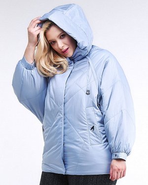 Женская зимняя классика куртка большого размера голубого цвета 78-902_2Gl