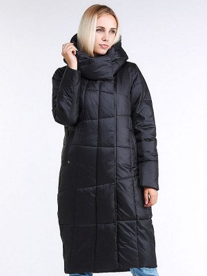 Женская зимняя молодежная куртка стеганная черного цвета 9163_01Ch