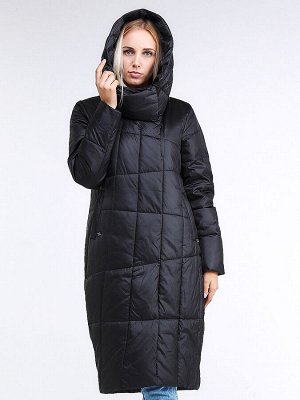 Женская зимняя молодежная куртка стеганная черного цвета 9163_01Ch