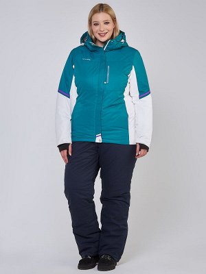 MTFORCE Женский зимний костюм горнолыжный большого размера бирюзового цвета 01934Br