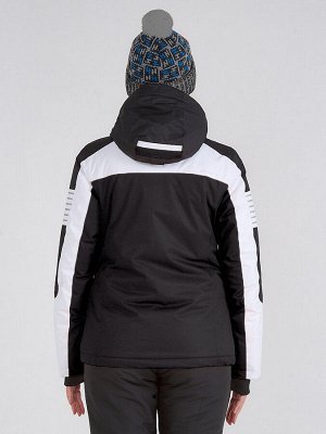 Женская зимняя горнолыжная куртка черного цвета 19601Ch