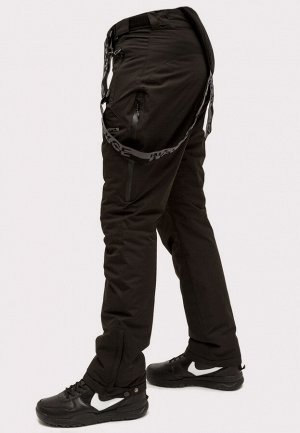 Мужские зимние горнолыжные брюки черного цвета 804Ch