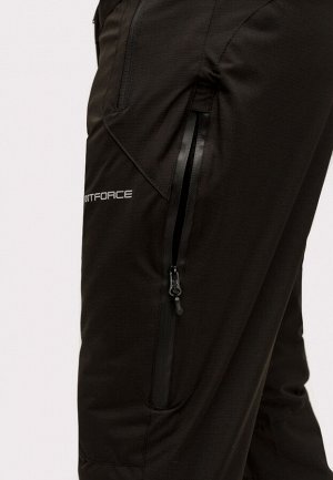 Мужские зимние горнолыжные брюки черного цвета 804Ch