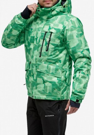 Мужская зимняя горнолыжная куртка зеленого цвета 18122-1Z