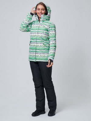 Женский зимний горнолыжный костюм салатового цвета 01937Sl