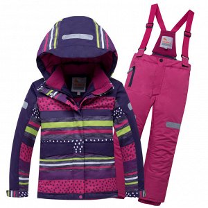 Подростковый для девочки зимний костюм горнолыжный темно-фиолетового цвета 8930TF