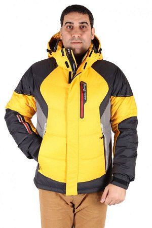 Куртка пуховик мужская желтого цвета 9855J