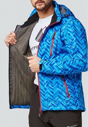 Мужской осенний весенний костюм спортивный softshell синего цвета 01941S