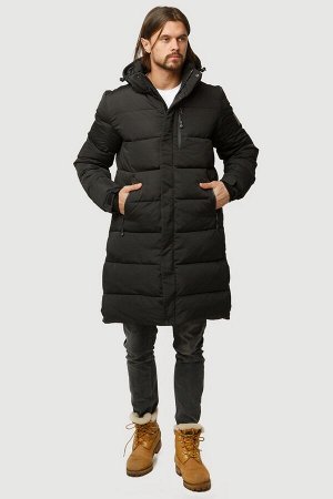 Мужская зимняя классика куртка удлиненная черного цвета 1780Ch