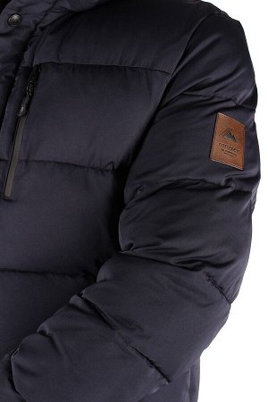 Мужская зимняя классика куртка удлиненная темно-синего цвета 1780TS