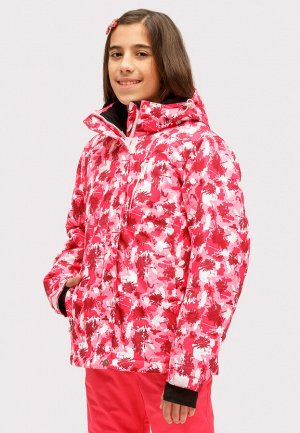 Подростковая для девочки зимняя горнолыжная куртка розового цвета 1773R