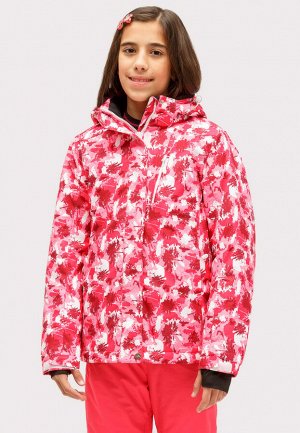 Подростковая для девочки зимняя горнолыжная куртка розового цвета 1773R