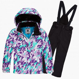 Подростковый для девочки зимний костюм горнолыжный фиолетового цвета 01774F