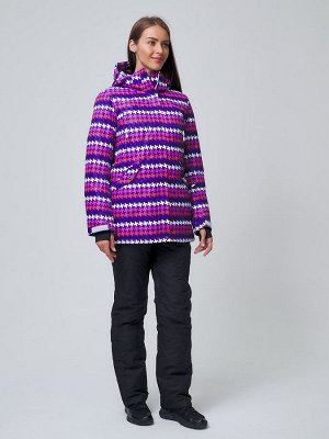 Женский зимний горнолыжный костюм  темно-фиолетового цвета 01937TF