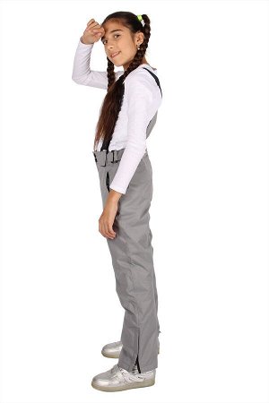 Подростковые для девочки зимние горнолыжные брюки серого цвета 816Sr