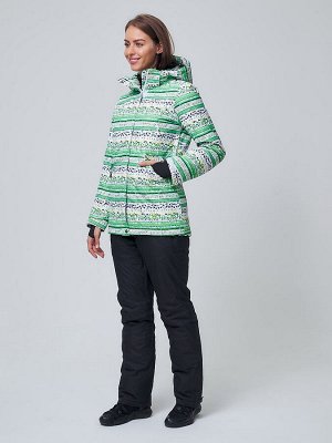 Женский зимний костюм горнолыжный салатового цвета 01937Sl