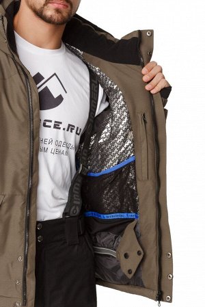 Мужская зимняя горнолыжная куртка цвета хаки 1788Kh